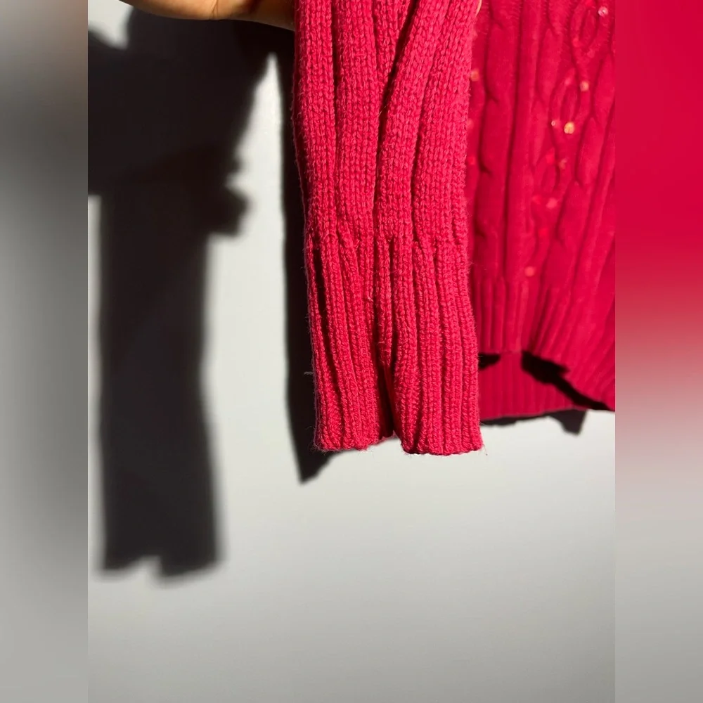 The Children’s Place Red V-Neck Cable Knit Sweater